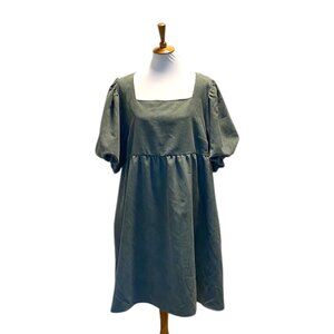 Baltic Born Corduroy Puff Sleeve Babydoll Dress Green Size 3XL Cottagecore